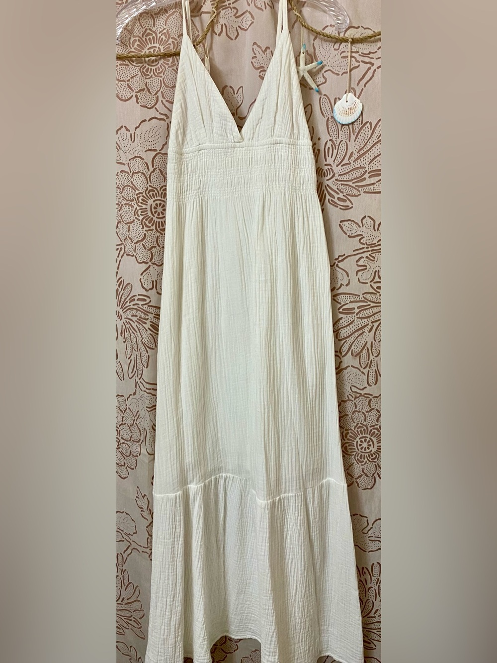 White gauze maxi dress
